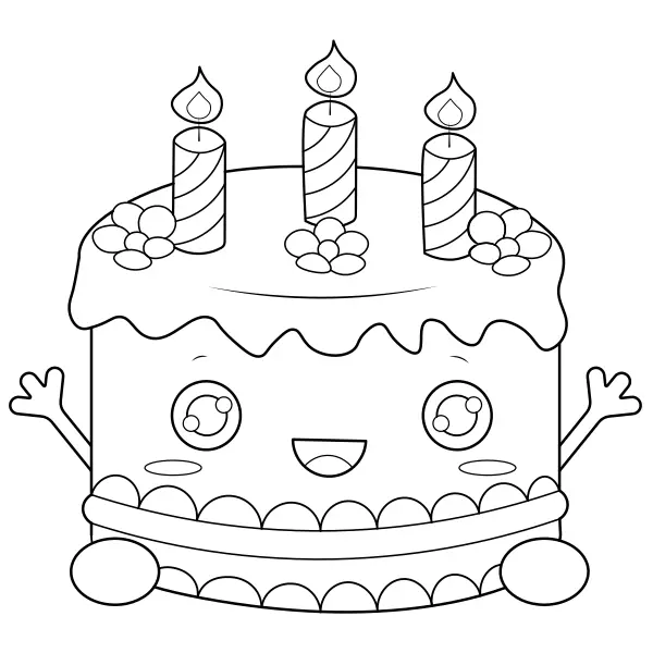 Una pequeña tarta de cumpleaños | Dibujos para colorear online para niños