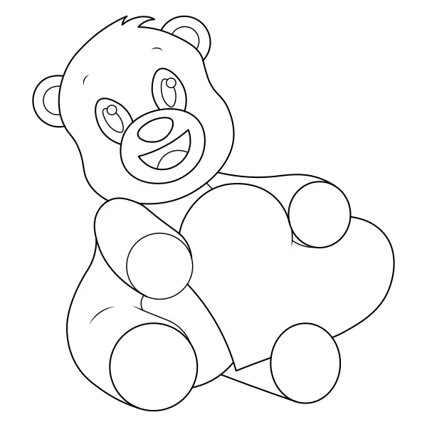 El oso con corazón | Dibujos para colorear online para niños