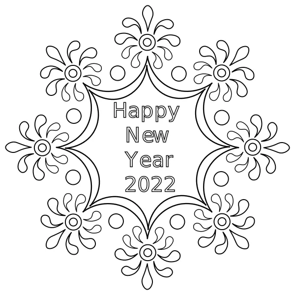 Mandala – Feliz Año Nuevo 2022 | Dibujos para colorear online para niños