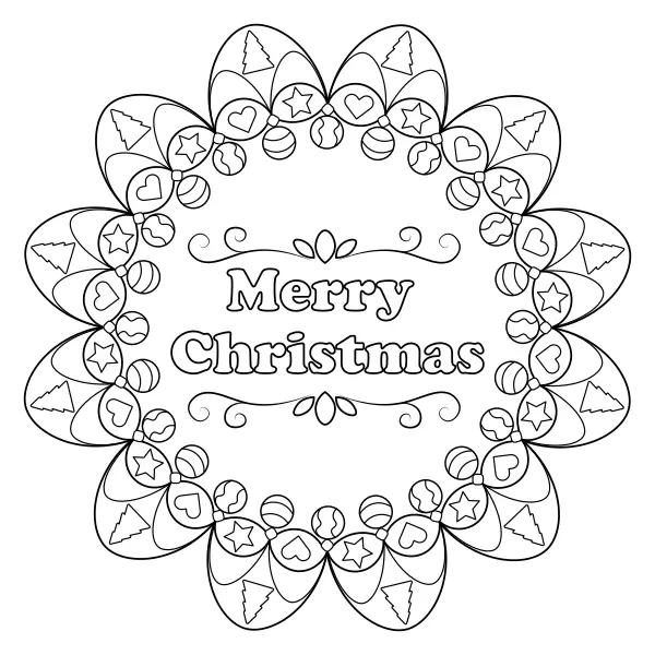 Mandala – Feliz Navidad | Dibujos para colorear online para niños