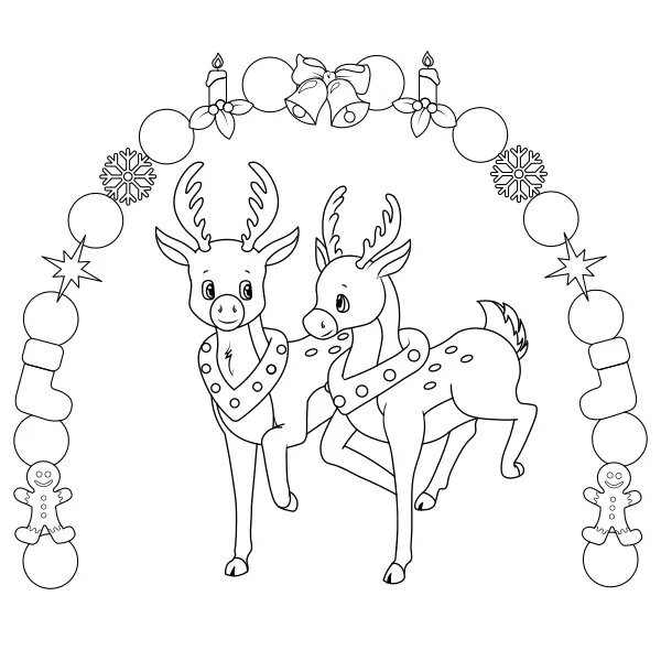 Renos navideños | Dibujos para colorear online para niños