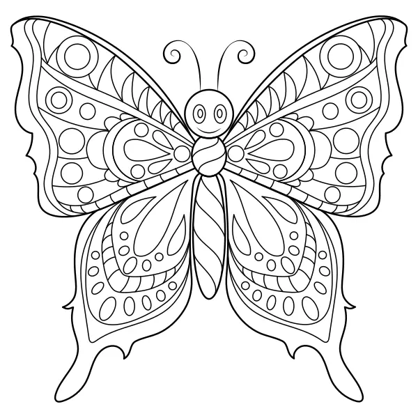 Mandala – Mariposa 2 | Dibujos para colorear online para niños