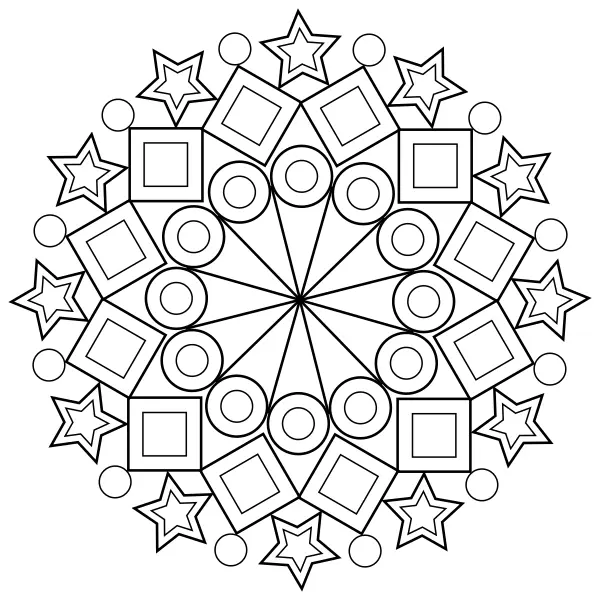 Mandala geométrica | Dibujos para colorear online para niños