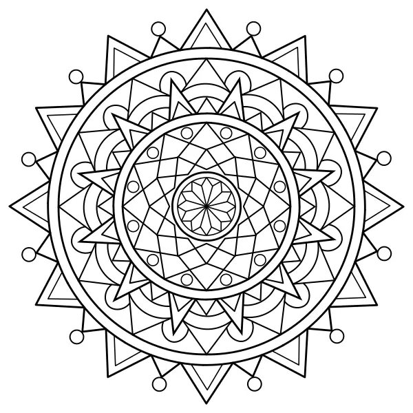 Mandala triangular | Dibujos para colorear online para niños
