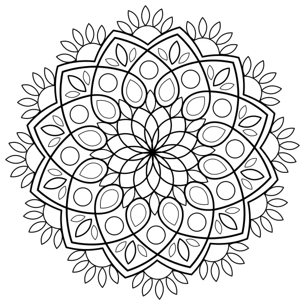 Mandala de copos de maíz | Dibujos para colorear online para niños