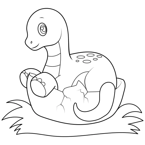 Dinosaurio – Pequeño diplodocus | Dibujos para colorear online para niños
