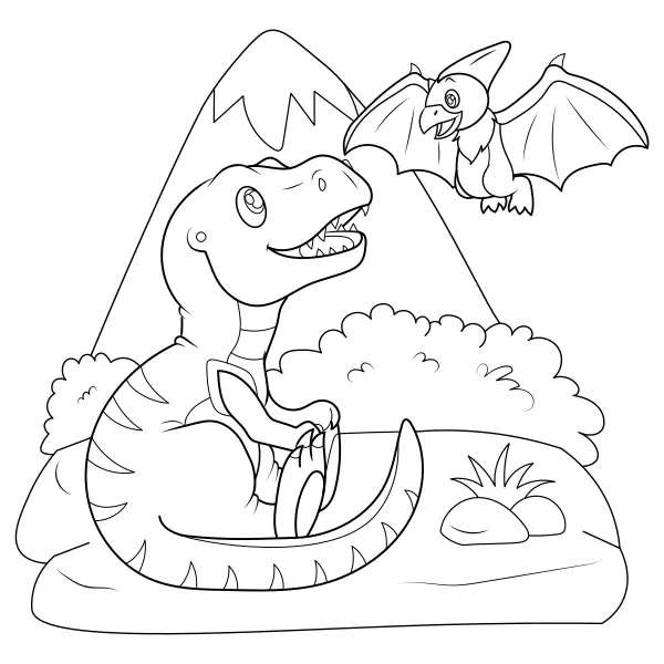 El pequeño dinosaurio T-Rex | Dibujos para colorear online para niños