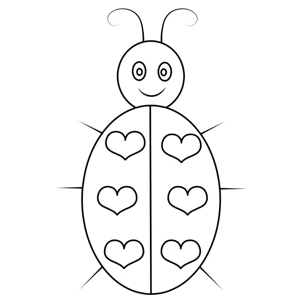 Mariquita del corazón | Dibujos para colorear online para niños