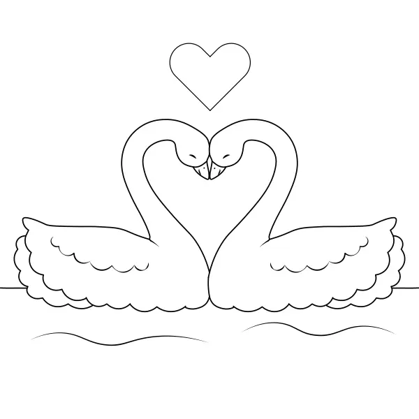 Los cisnes enamorados | Dibujos para colorear online para niños