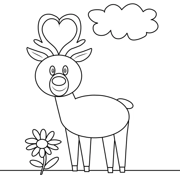 Un ciervo con cuernos | Dibujos para colorear online para niños