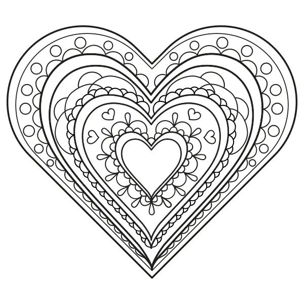Mandala del corazón | Dibujos para colorear online para niños