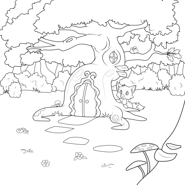 El bosque encantado | Dibujos para colorear online para niños