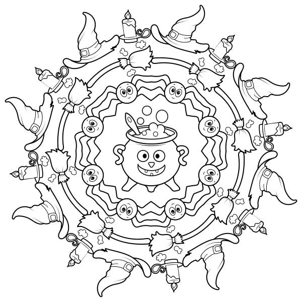 Mandala de Halloween | Dibujos para colorear online para niños