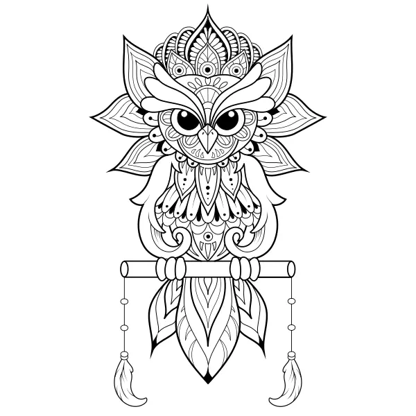 Mandala del búho | Dibujos para colorear online para niños