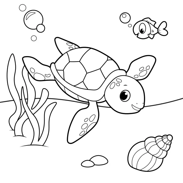 Tortuga marina | Dibujos para colorear online para niños