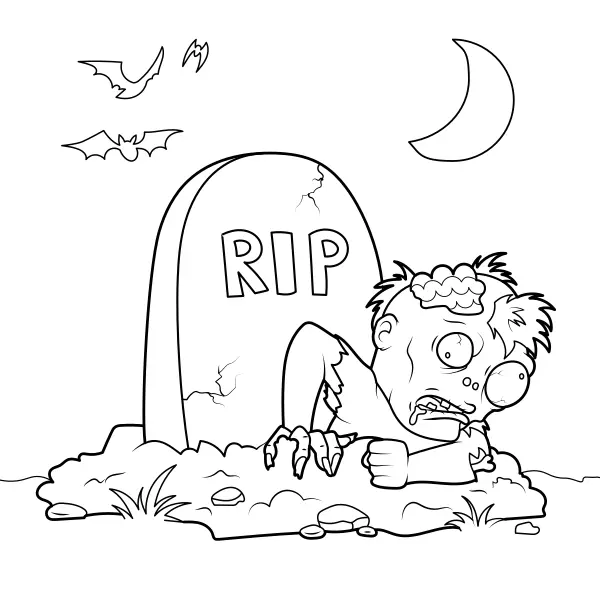 Zombi de Halloween | Dibujos para colorear online para niños