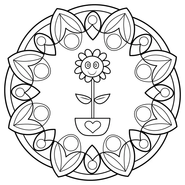 Mandala de girasoles | Dibujos para colorear online para niños