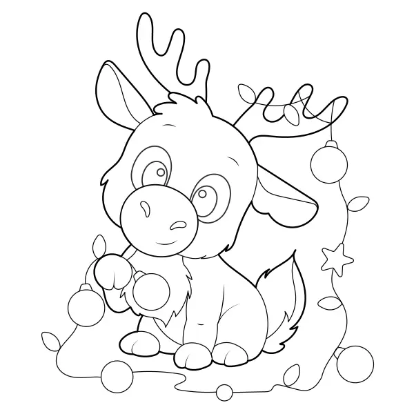 Pequeño reno | Dibujos para colorear online para niños