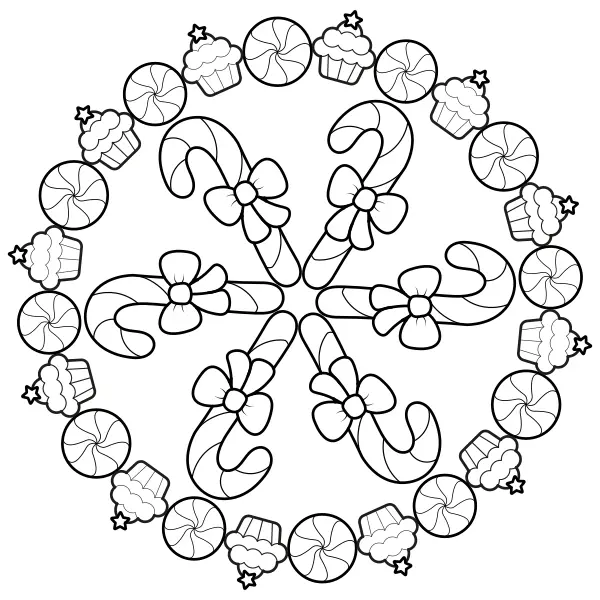 Mandala de dulces | Dibujos para colorear online para niños