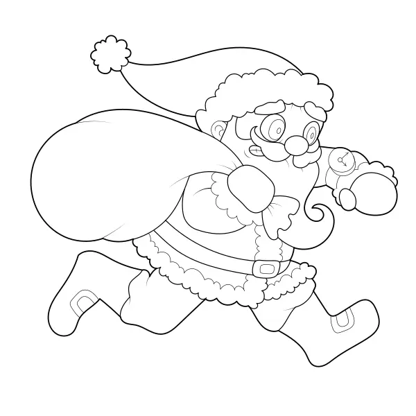 Papá Noel tiene prisa | Dibujos para colorear online para niños