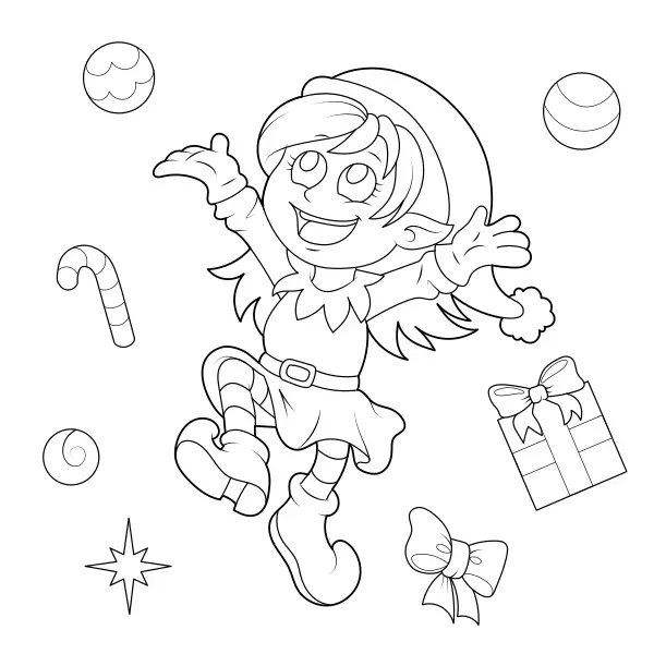 El duendecillo de Navidad | Dibujos para colorear online para niños