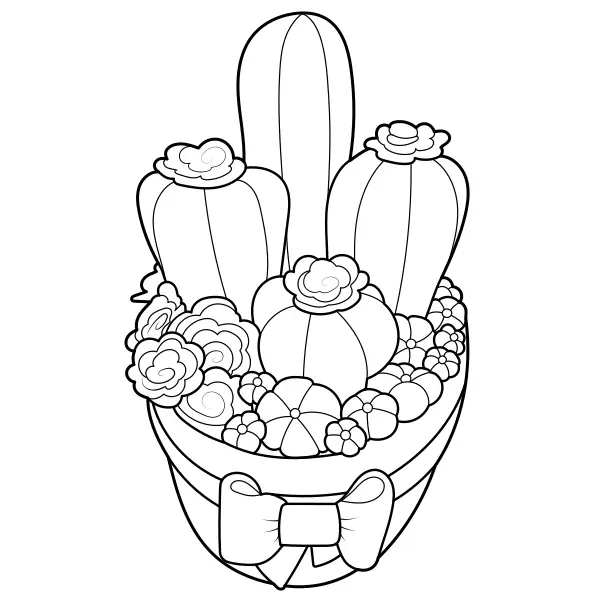 Maceta con flores | Dibujos para colorear online para niños