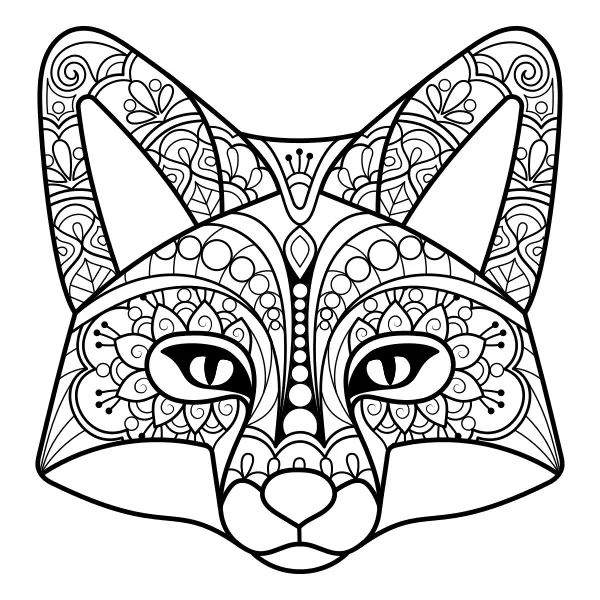 Mandala – Zorra | Dibujos para colorear online para niños