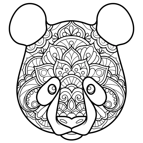 Mandala – Panda | Dibujos para colorear online para niños