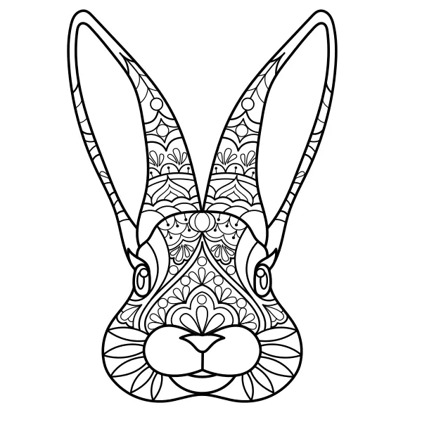 Mandala – Conejo | Dibujos para colorear online para niños