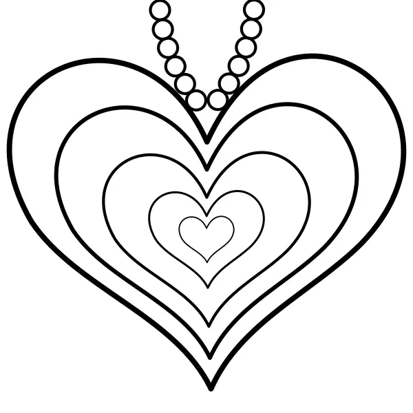 Talismán en forma de corazón | Dibujos para colorear online para niños