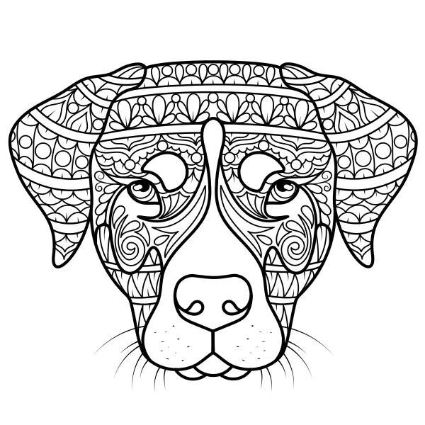 Mandala – Perro | Dibujos para colorear online para niños