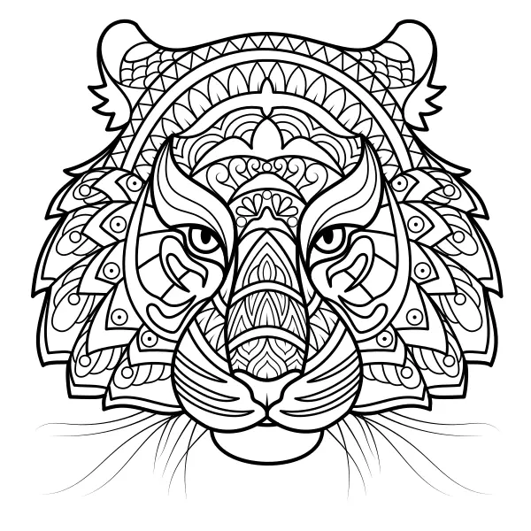 Mandala – Tigre | Dibujos para colorear online para niños