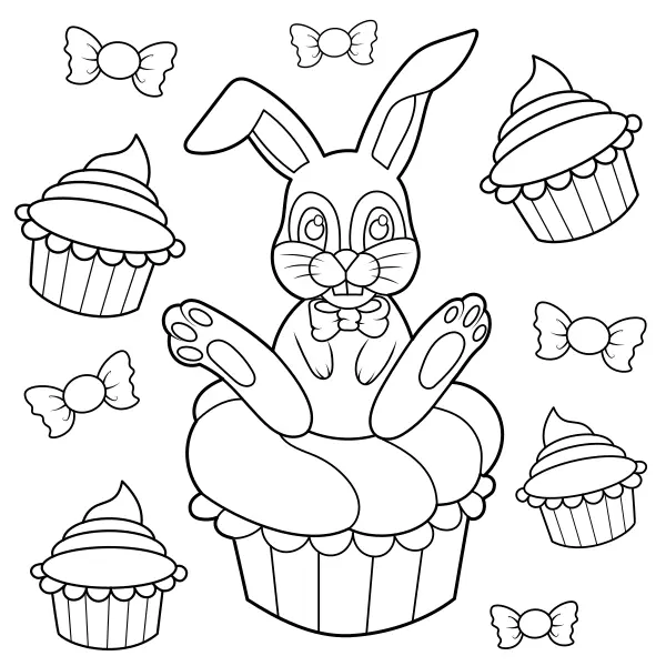 El conejo y los dulces | Dibujos para colorear online para niños