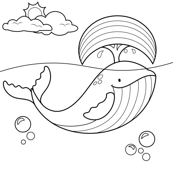 La ballena con el arcoíris | Dibujos para colorear online para niños