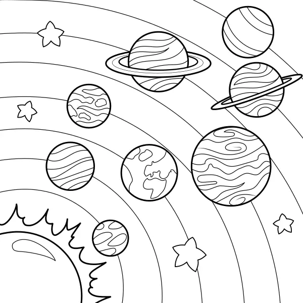 Los planetas del sistema solar | Dibujos para colorear online para niños