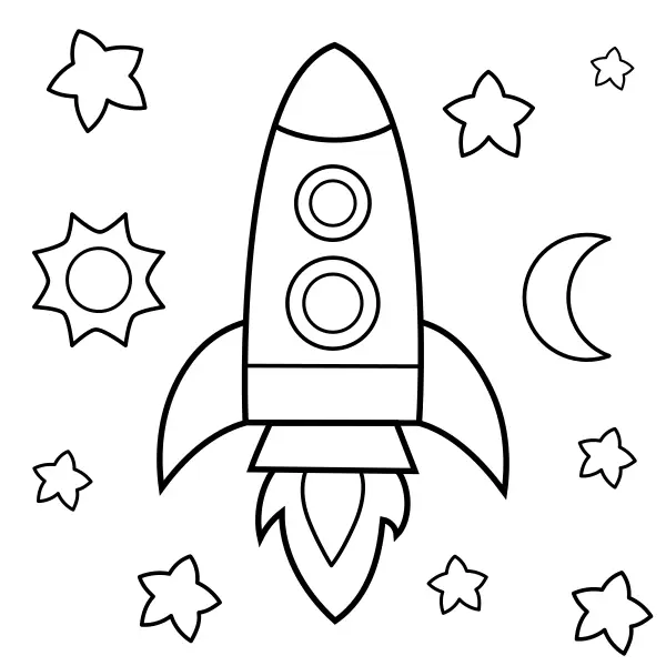 Cohete | Dibujos para colorear online para niños