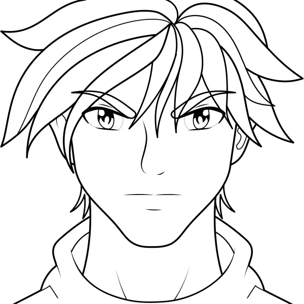 Hombre de anime | Dibujos para colorear online para niños