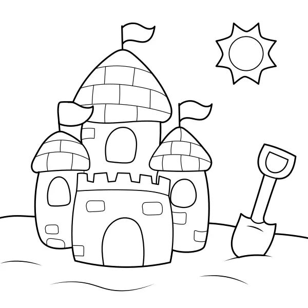Castillo de arena | Dibujos para colorear online para niños