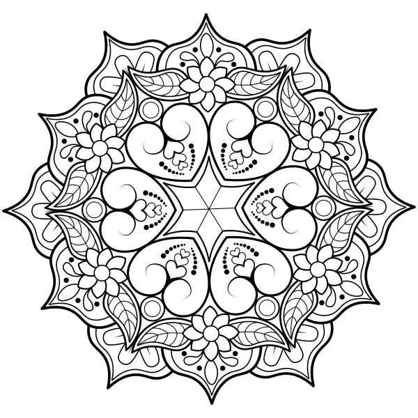 Mandala romántico | Dibujos para colorear online para niños
