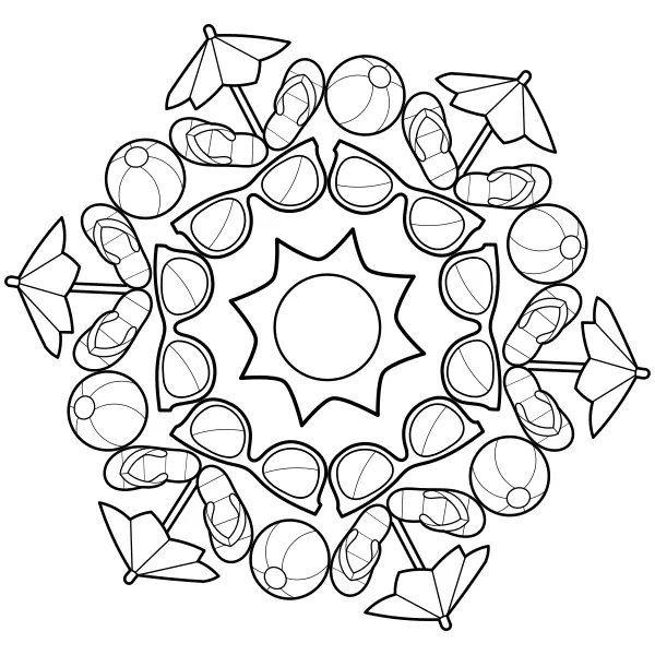 Mandala de verano | Dibujos para colorear online para niños