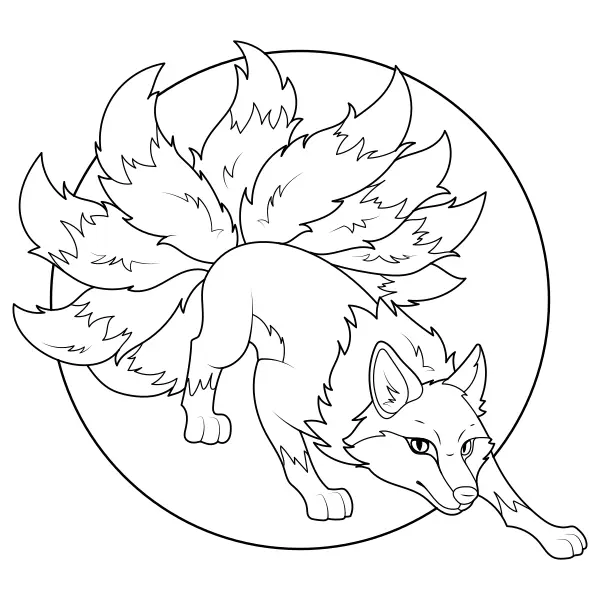 La zorra de las nueve colas | Dibujos para colorear online para niños