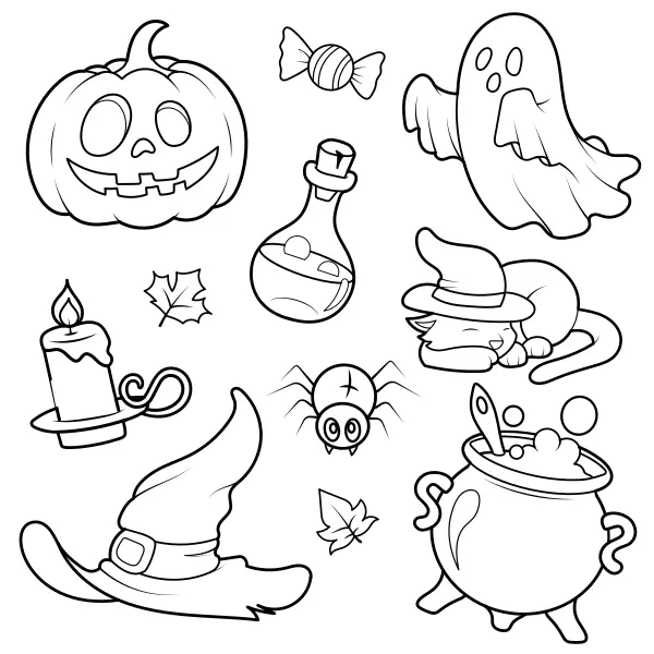 Motivos de Halloween | Dibujos para colorear online para niños