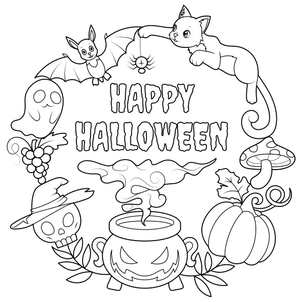 Feliz Halloween | Dibujos para colorear online para niños