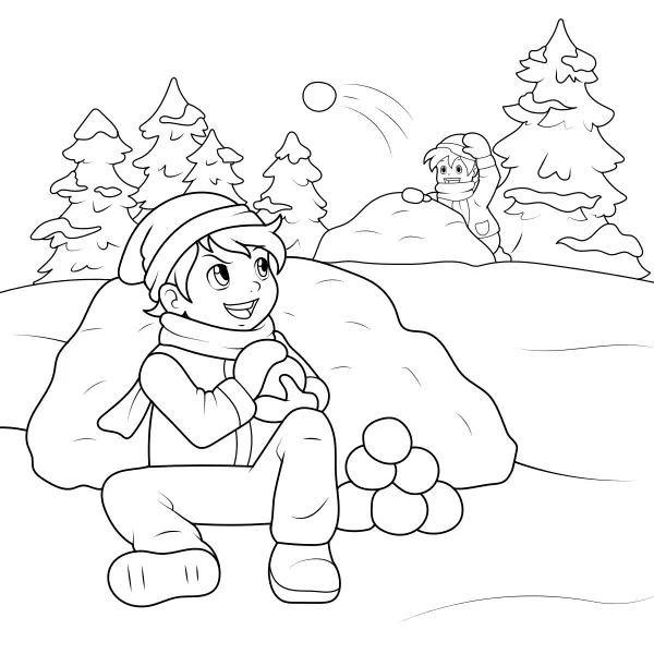Lanzamiento de bolas | Dibujos para colorear online para niños