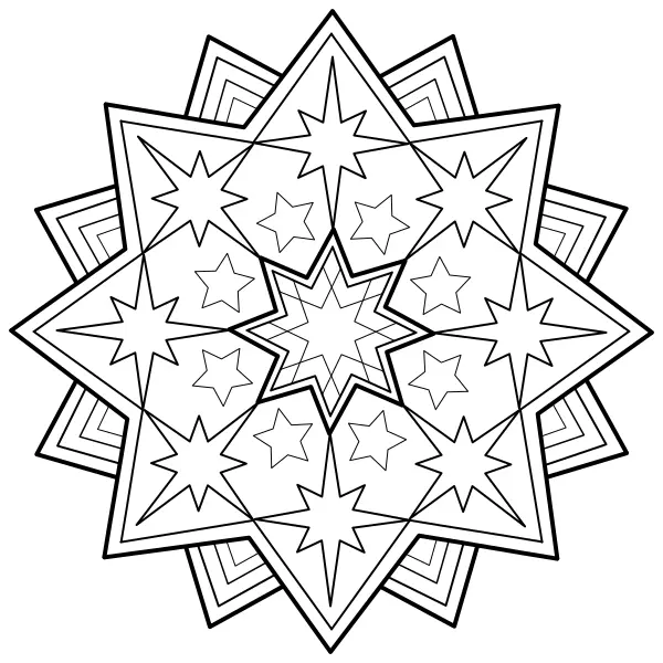 Mandala – Estrella | Dibujos para colorear online para niños