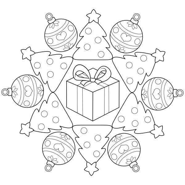 Mandala navideño | Dibujos para colorear online para niños