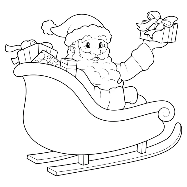 Papá Noel en su trineo | Dibujos para colorear online para niños