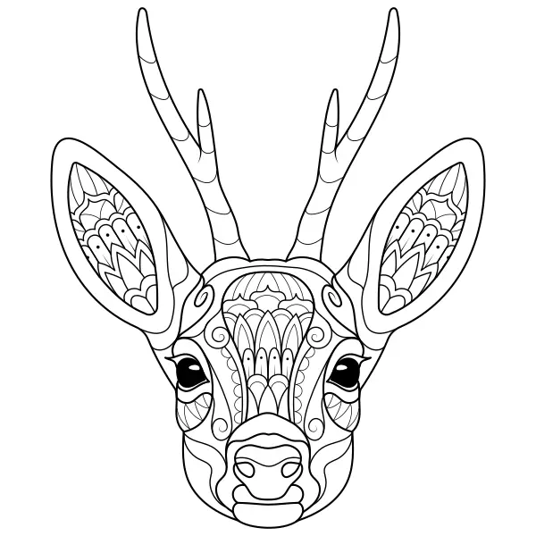 Mandala – Ciervo | Dibujos para colorear online para niños
