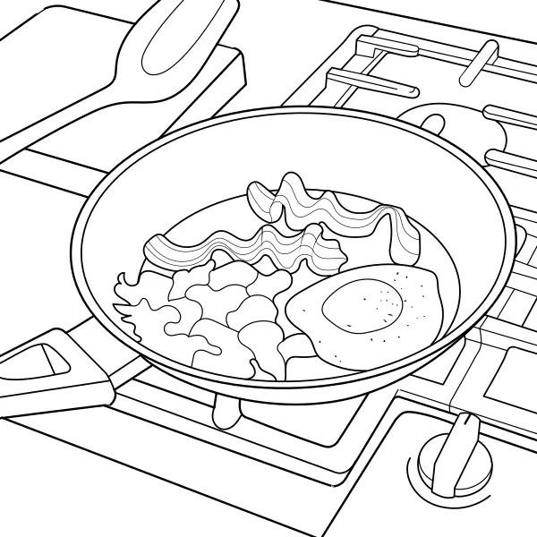 Desayuno inglés | Dibujos para colorear online para niños