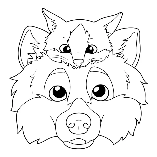 El perro y el gato | Dibujos para colorear online para niños